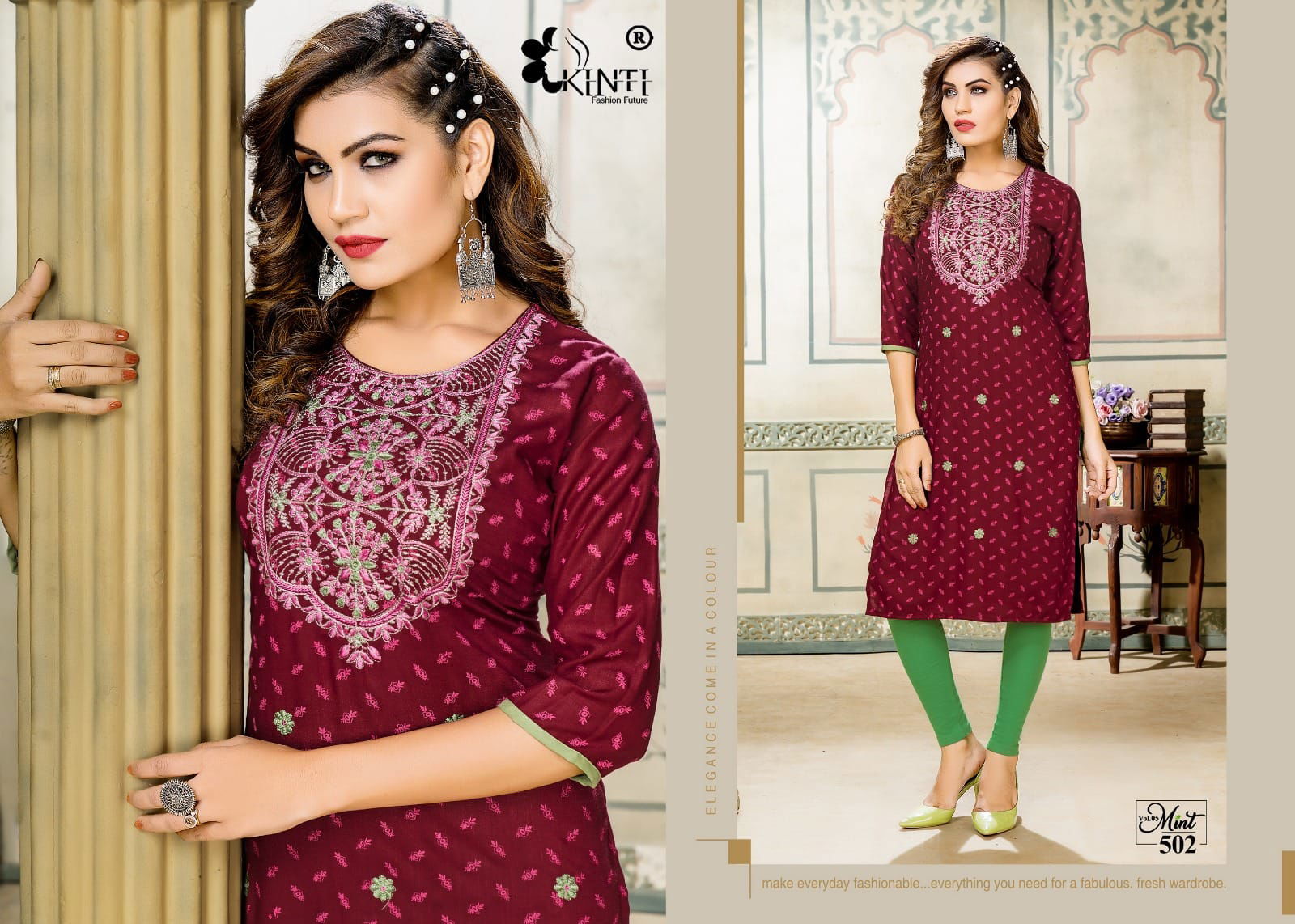 Mint Vol 5 By Kinti Embroidery Kurtis Catalog